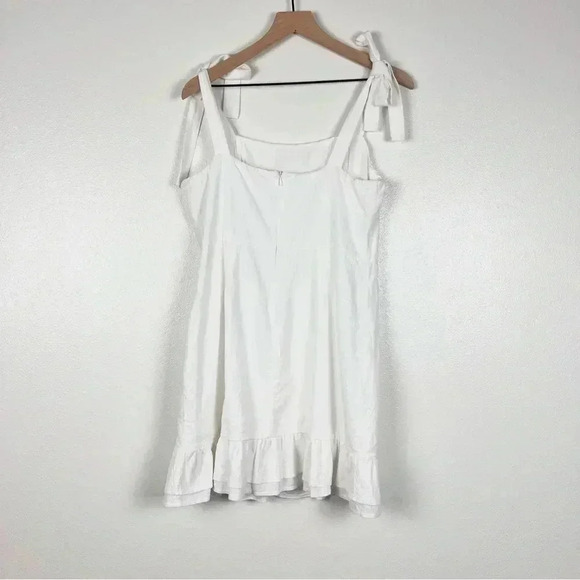 Showpo. COASTAL GETAWAY MINI DRESS - TIE STRAP DRESS IN WHITE - Picture 3 of 8